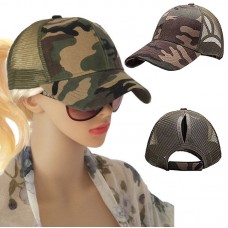 US STOCK  Camo Mujer Ponytail Baseball Cap Sequins Messy Bun Hat Sun Caps  eb-66039562